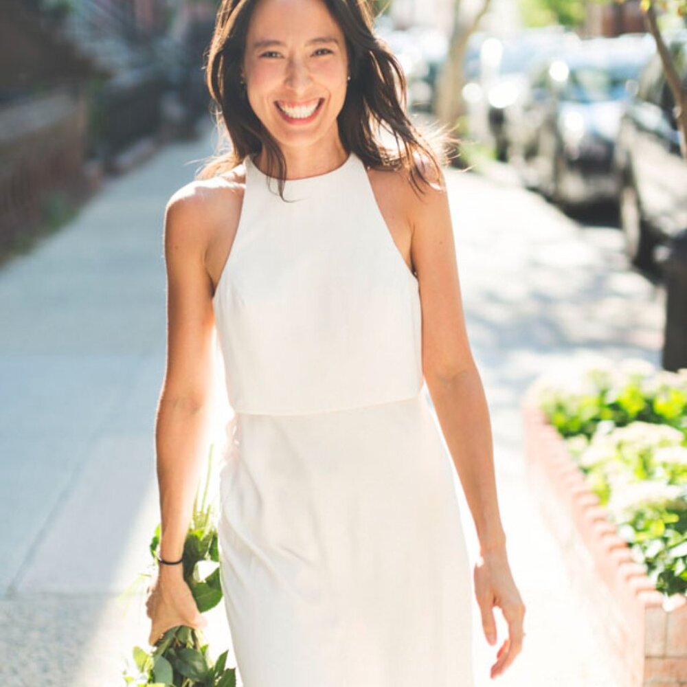 Simple, Elegant Wedding Dress - Jill Stuart Iva Crepe Maxi